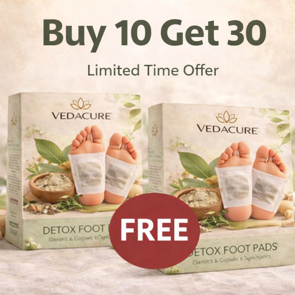 Vedacure Ayurvedic 100% Herbal & Gentle Ingredient Foot Patches [(Buy 10 Get 20 Free (Pack of 30)]