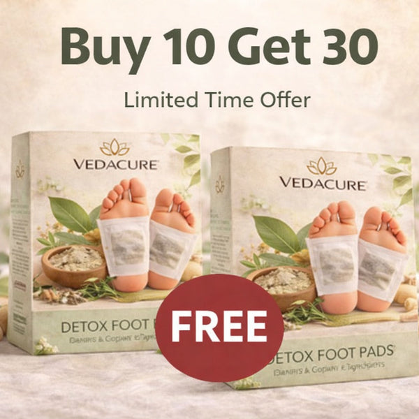 Vedacure Ayurvedic 100% Herbal & Gentle Ingredient Foot Patches [(Buy 10 Get 20 Free (Pack of 30)]
