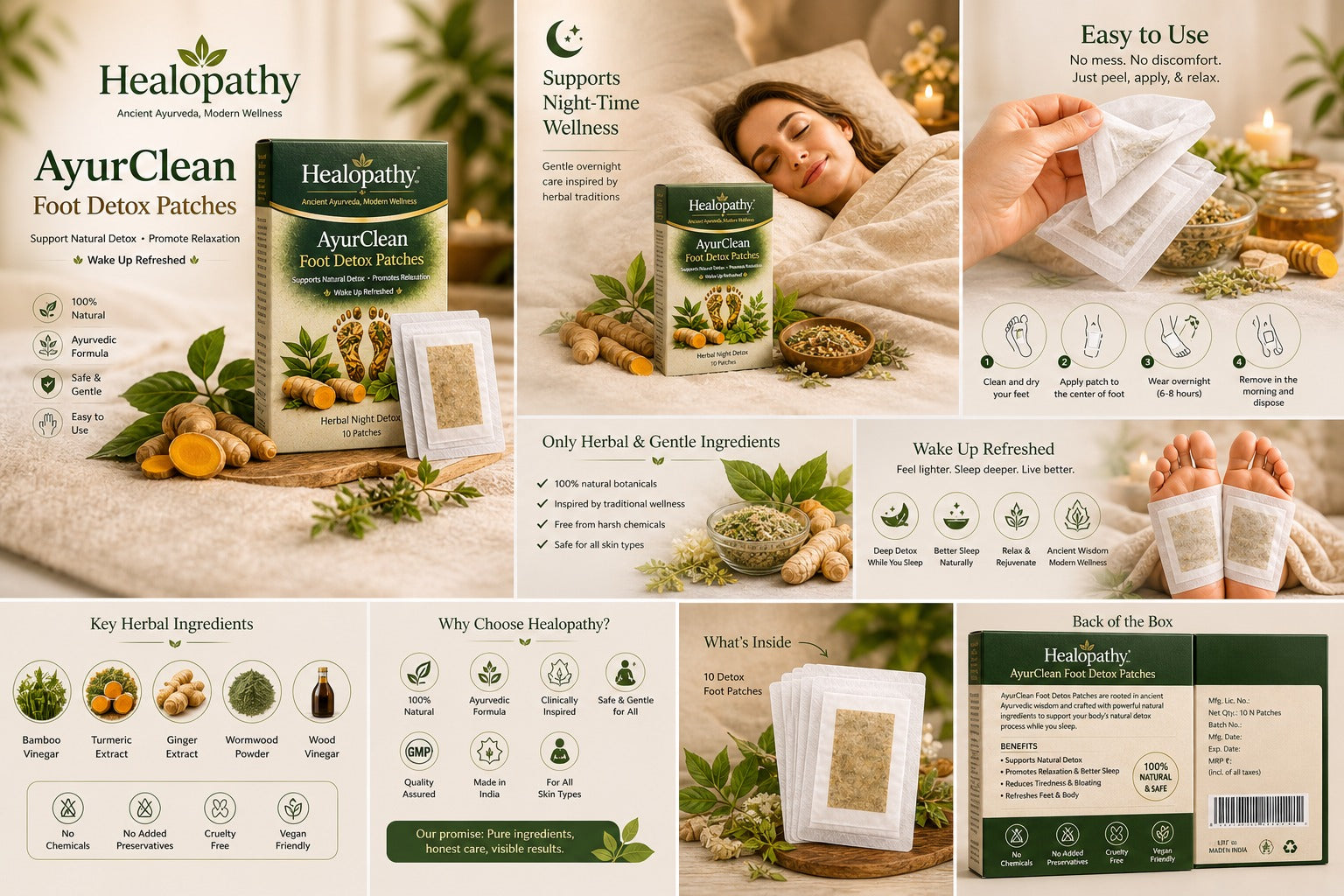 Helopathy Ayurclean foot Detox patches